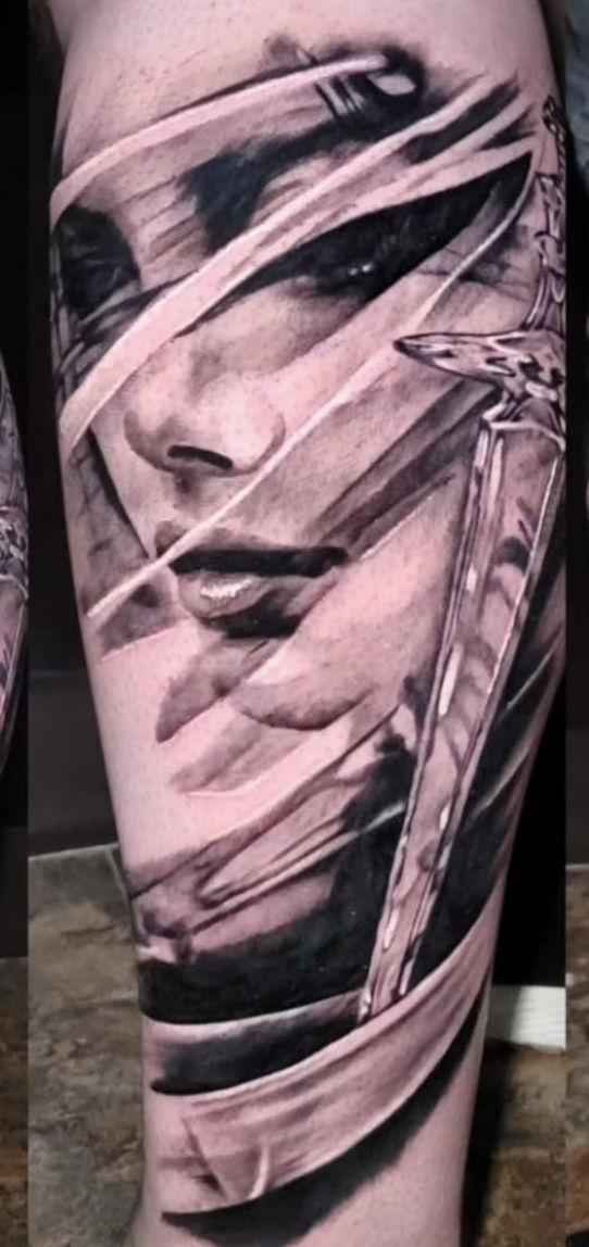 custom tattoo artwork of tattoo artist